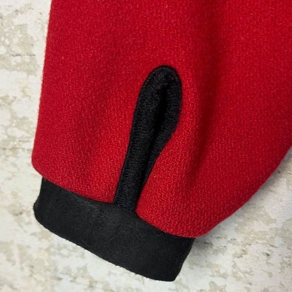 VTG KUHL Alf Women's Wool Coat Sz M Nordic Alpine Warm Minimalist Red Thumb Hole - Picture 5 of 16